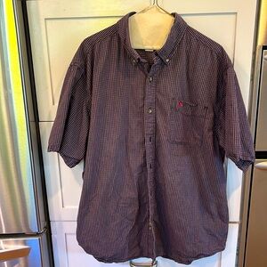 Carhartt Men's XL Navy & Red Short Sleeve Button Up Relaxed Shirt